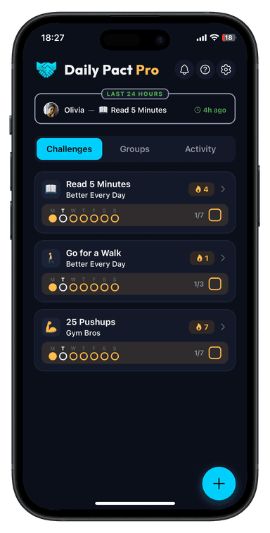 Daily Pact group challenge overview